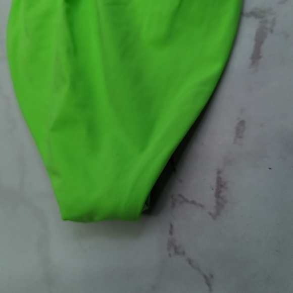 Good American Swim Bottom Women 4 XL Green Chartreuse Neon Tiny Ties Bikini Fits - Picture 5 of 10